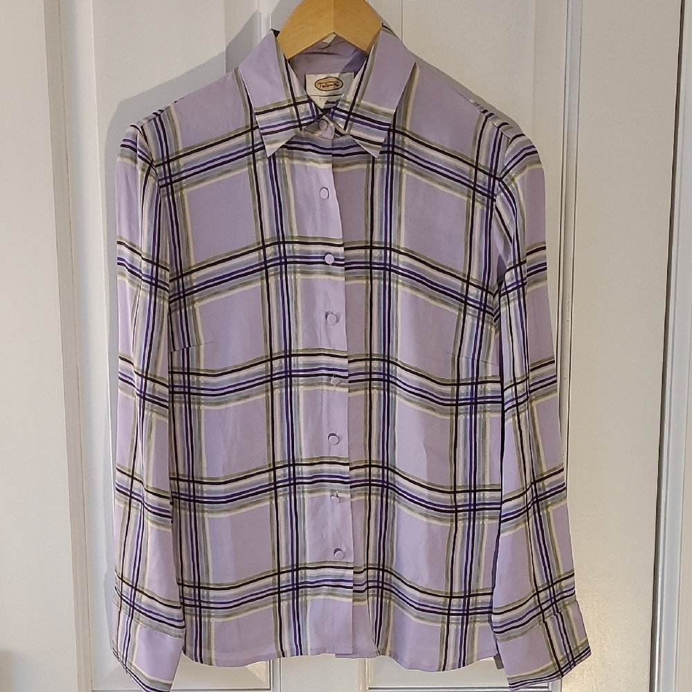 Talbots Silk Plaid Shirt